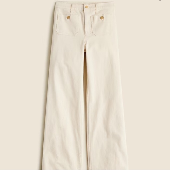 J. Crew Denim - J Crew Nautical Cream Wide-Leg Jeans